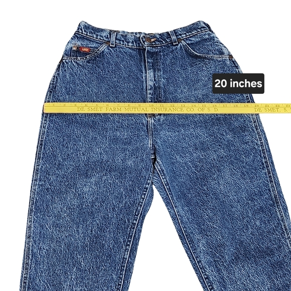 LEE Jeans Womens 12 Medium Blue Vintage 90s High Waist Mom Tapered Retro - Picture 9 of 9